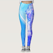 "Der Mond" von Mucha Violet Leggings (Vorderseite)