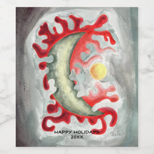 Der Mond Weinetikett (Einzelnes Label)