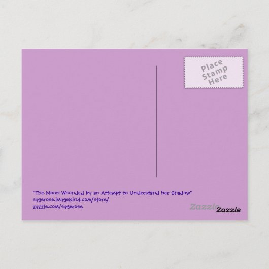 Der Mond wurde von ihrem Schatten verwundet Postkarte (Rückseite)