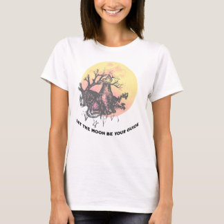 Der Mondführer, Wolf auf dem Mond - Rustikale Buch T-Shirt
