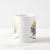 Der Mondführer, Wolf auf dem Mond, rustikale Buchs Kaffeetasse (Mittel)