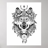 Der monochrome Wolf Poster (Vorne)
