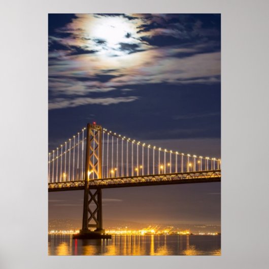 Der Monsun heute Abend über der Bay Bridge Poster (Vorne)