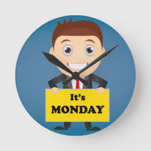Der Montag Runde Wanduhr