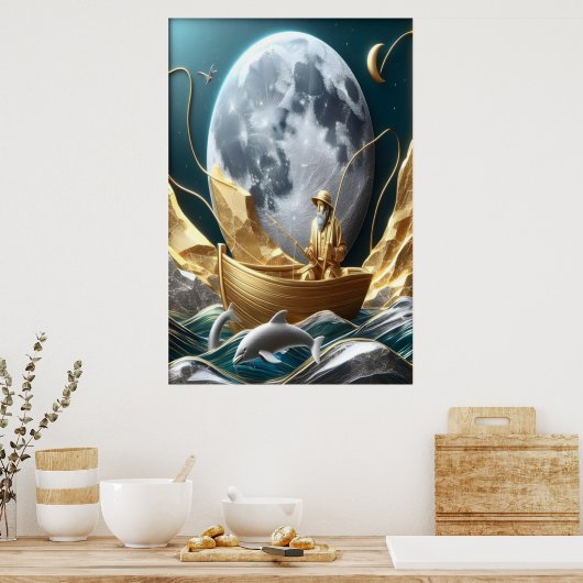 Der Moonlit Fisherman's Dream Poster (Küche)