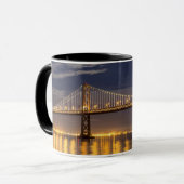Der Moonrise heute Abend über der Bucht-Brücke Tasse (Vorderseite Links)