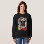 Der Mops der Weihnachtsmannmütze ist mein Geist Sweatshirt (Vorne ganz)