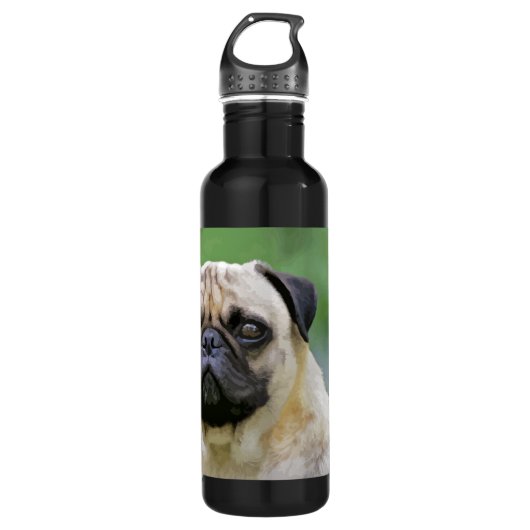 Der Mops-Hund Edelstahlflasche (Vorderseite)