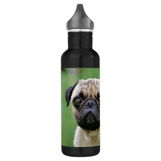 Der Mops-Hund Edelstahlflasche (Links)