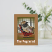Der Mops ist da! Postkarte (Stehend Vorderseite)