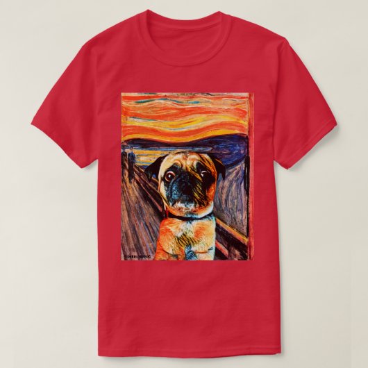 Der Mops schreit T-Shirt (Design vorne)