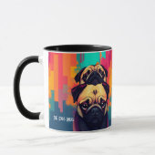 "Der Mops-Tasse" - Braune Mops-Hund-Kaffeetasse Tasse (Links)