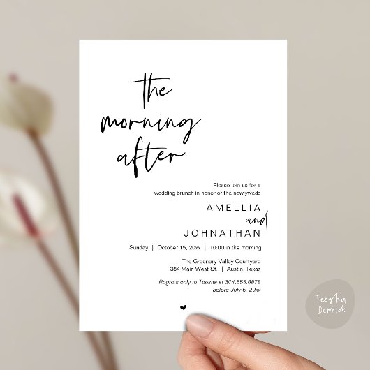 Der Morgen danach, moderner Post-Wedding-Brunch Einladung