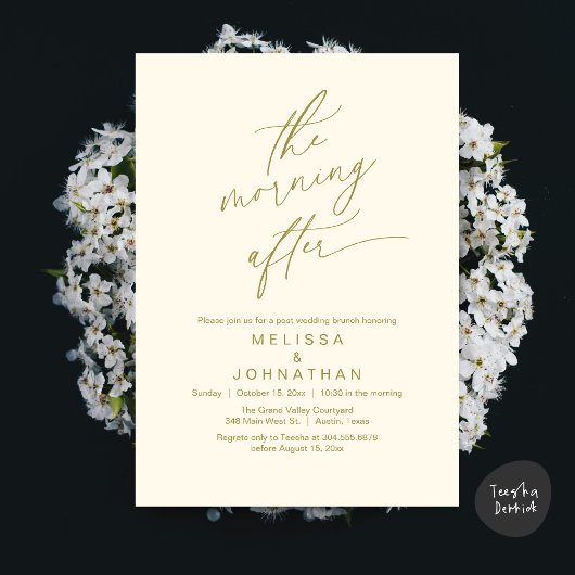 Der Morgen danach, Romantischer postwedding-Brunch Einladung