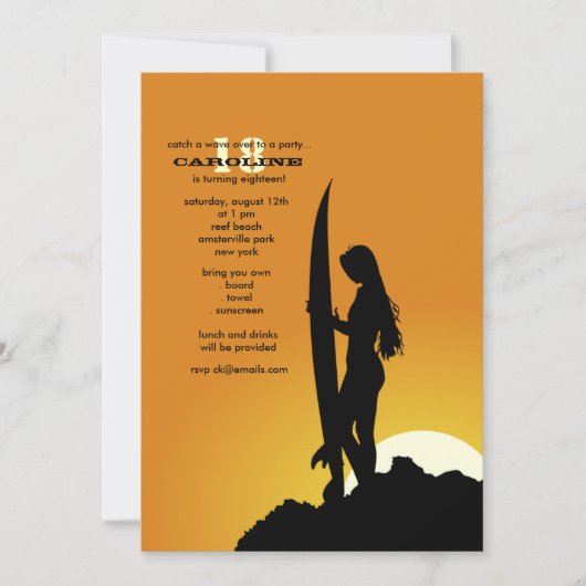 Der Morgen-Einladung des Surfers Einladung (Vorderseite)