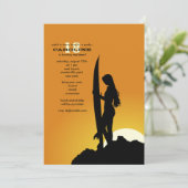 Der Morgen-Einladung des Surfers Einladung (Stehend Vorderseite)