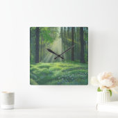 "Der Morgen ist kaputt" Quadratische Wanduhr (Zuhause)