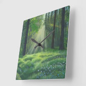 "Der Morgen ist kaputt" Quadratische Wanduhr (Winkel)