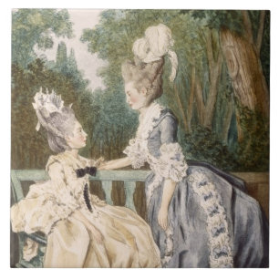 Der Morgen-Kleid der Damen, 1771 (Farbstich) Fliese