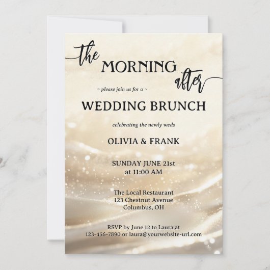 Der Morgen nach dem goldenen Flitterwochen Einladung (Vorderseite)