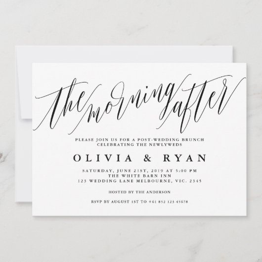 Der Morgen nach der Hochzeitsfeier Einladung (Vorderseite)