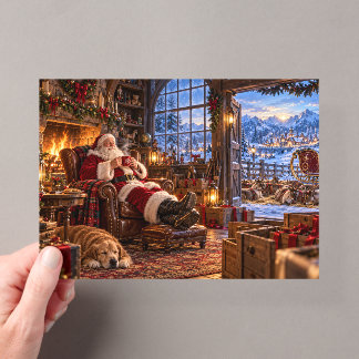 Der Morgen nach Weihnachten Santa und Rentiere Acryleinladungen