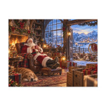 Der Morgen nach Weihnachten Santa und Rentiere