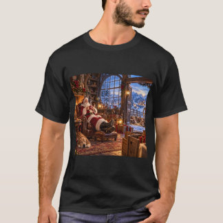 Der Morgen nach Weihnachten Santa und Rentiere T-Shirt