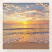 Der Morgen Sun an der Küste Glasuntersetzer (Vorderseite)