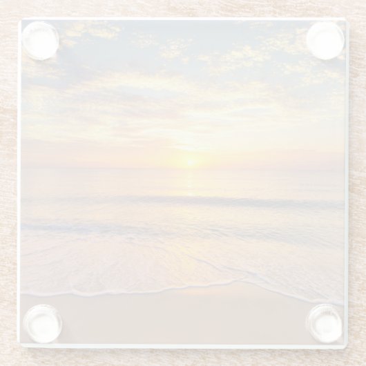 Der Morgen Sun an der Küste Glasuntersetzer (Rückseite)