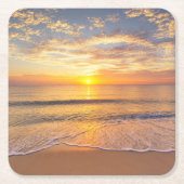 Der Morgen Sun an der Küste Rechteckiger Pappuntersetzer (Vorderseite)