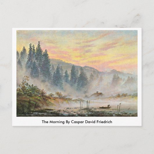 Der Morgen von Caspar David Friedrich Postkarte (Vorderseite)