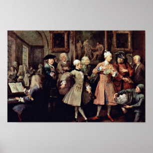 Der morgendliche Empfang " von Hogarth William Poster