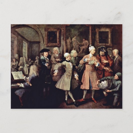 Der morgendliche Empfang " von Hogarth William Postkarte (Vorderseite)