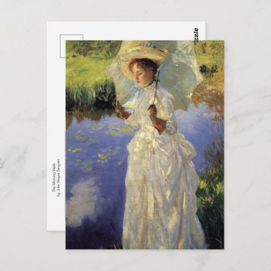 Der Morgenspaziergang von John Singer Sargent Postkarte (Vorne/Hinten)