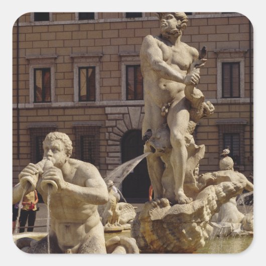 Der Moro-Brunnen Quadratischer Aufkleber (Vorderseite)