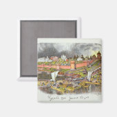 Der Moskauer Kreml in der Zeit von Zar Ivan III Magnet (Vorderseite/Rückseite)