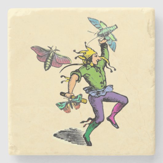 Der Moth Man Steinuntersetzer (Vorderseite)