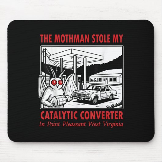 Der Mothman hat meinen katalytischen Retro-Spaß ge Mousepad (Vorne)