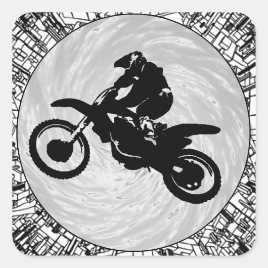 DER MOTOKROSS-EFFEKT QUADRATISCHER AUFKLEBER (Vorderseite)