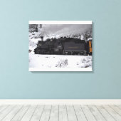 Der Motor des Polar-Express-Dampfs Leinwanddruck (Insitu (Holzboden))