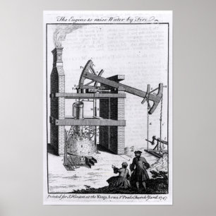 Der Motor, zum des Wassers durch Feuer anzuheben Poster