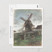 Der Moulin de Blute-Fin, Van Gogh Fine Art Postkarte (Vorne/Hinten)