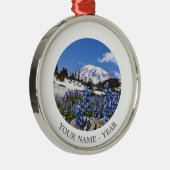 Der Mount Rainier am Paradies-Punkt Silbernes Ornament (Rechts)