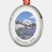 Der Mount Rainier am Paradies-Punkt Silbernes Ornament (Links)