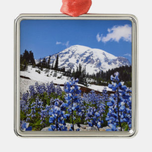 Der Mount Rainier am Paradies-Punkt Silbernes Ornament