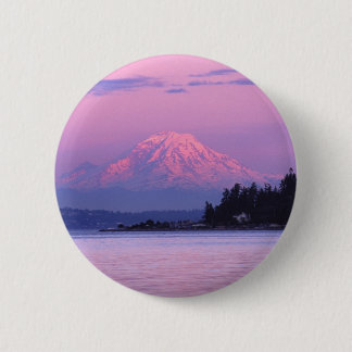 Der Mount Rainier am Sonnenuntergang, Staat Button