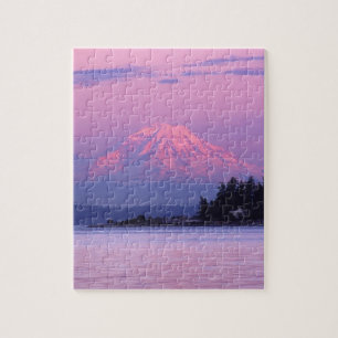 Der Mount Rainier am Sonnenuntergang, Staat Puzzle