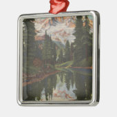 Der Mount Rainier, WA - Mirror See mit Silbernes Ornament (Links)