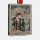 Der Mount Rainier, WA - Paradies-Gasthaus am Fuß Ornament Aus Metall (Rechts)